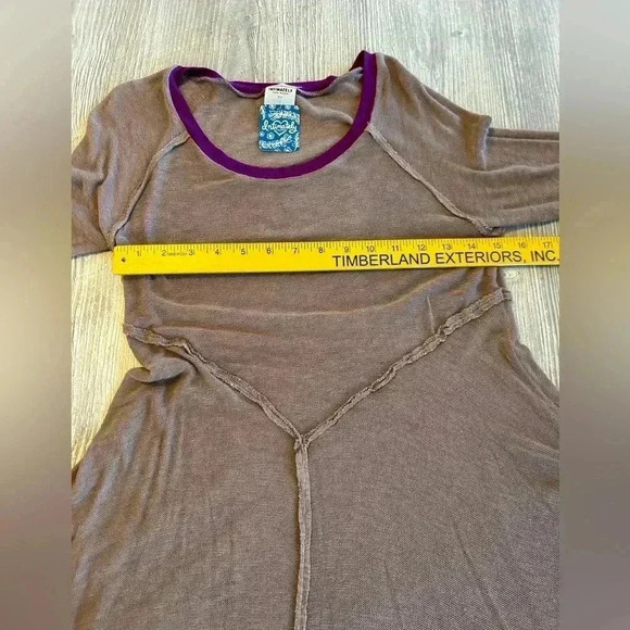 FREE PEOPLE Intimately Free Weekends Layering Top Gauzy Taupe & Purple Sz S NWT - Picture 11 of 12